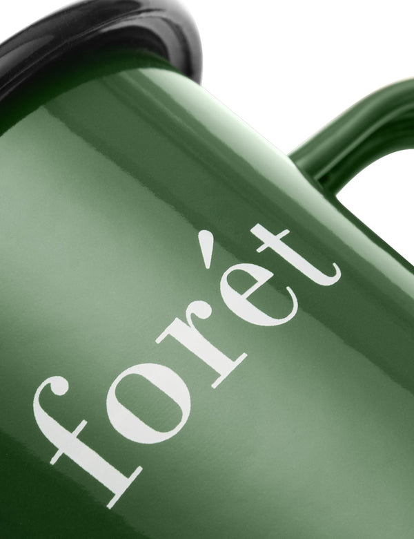 Forét BEAN ENAMEL MUG - DARK GREEN