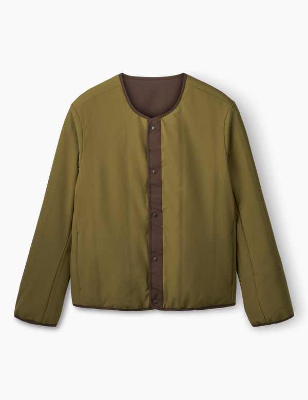 Forét BEAN REVERSIBLE JACKET - DARK BROWN/ARMY