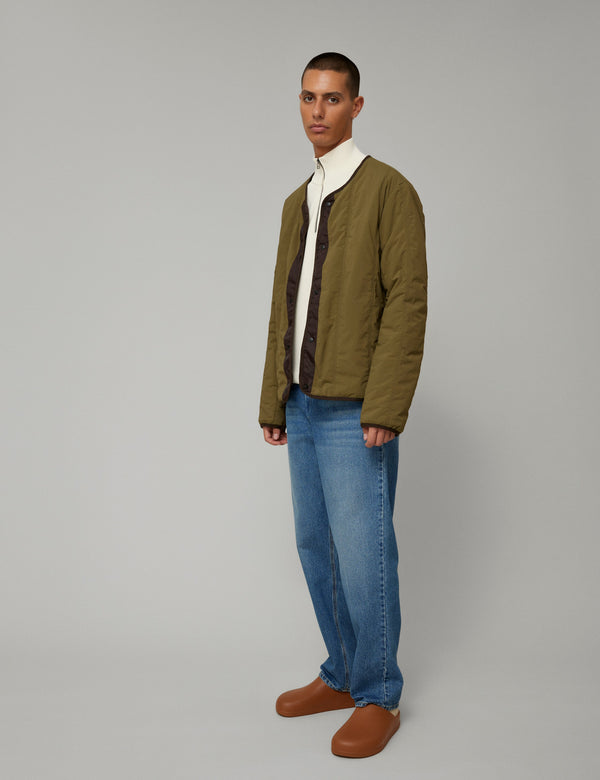 Forét BEAN REVERSIBLE JACKET - DARK BROWN/ARMY