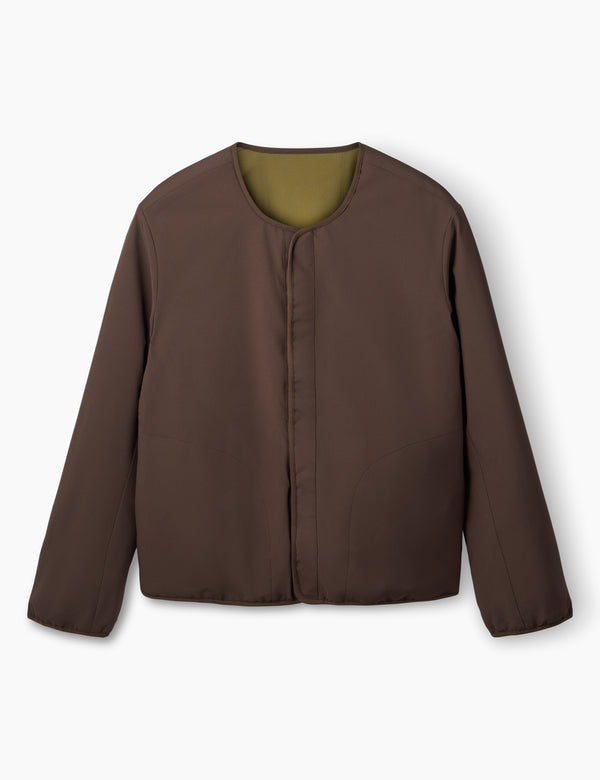 forét BEAN REVERSIBLE JACKET - DARK BROWN/ARMY