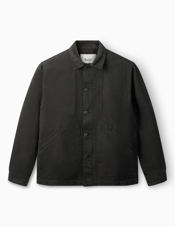 forét BERRY OVERSHIRT - BLACK