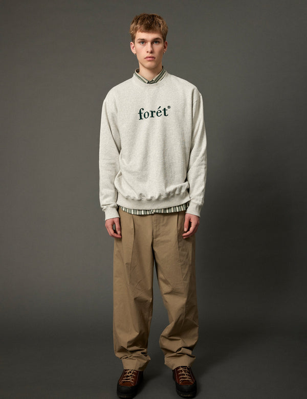 Forét BOAT SWEATSHIRT - SNOW MELANGE/DARK GREEN