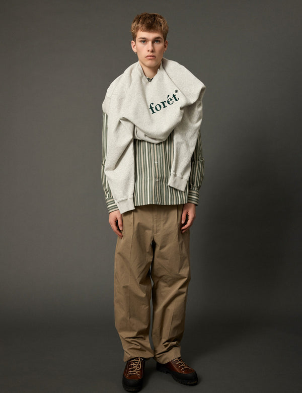 Forét BOAT SWEATSHIRT - SNOW MELANGE/DARK GREEN
