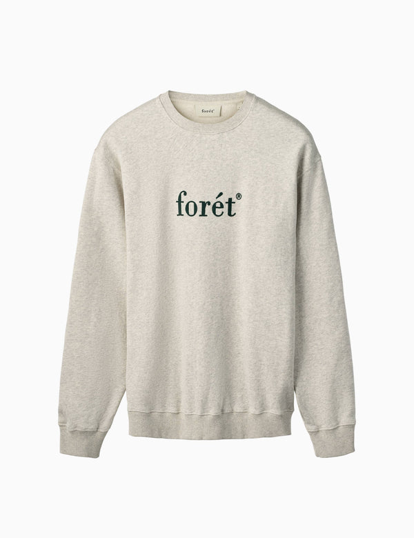 forét BOAT SWEATSHIRT - SNOW MELANGE/DARK GREEN