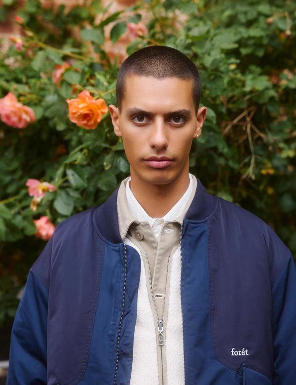 Forét BOW BOMBER JACKET - NAVY