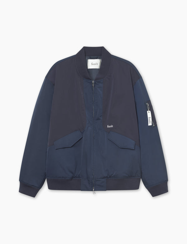 forét BOW BOMBER JACKET - NAVY