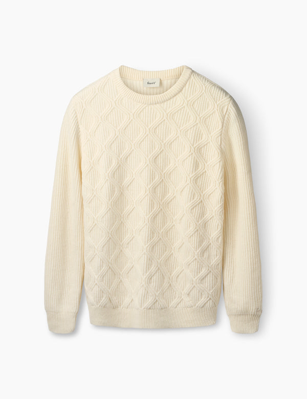 forét BOW CABLE KNIT - CLOUD