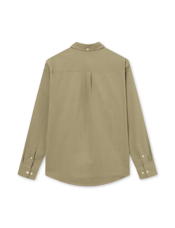 Forét BUSH SEERSUCKER SHIRT - OLIVE