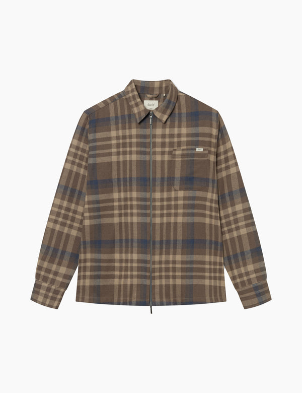 forét CABIN ZIP SHIRT - CHECK