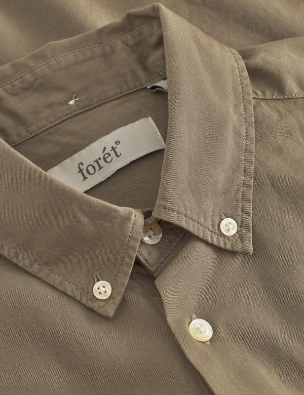 Forét CAMP LIGHT TWILL SHIRT - DUSTY OLIVE