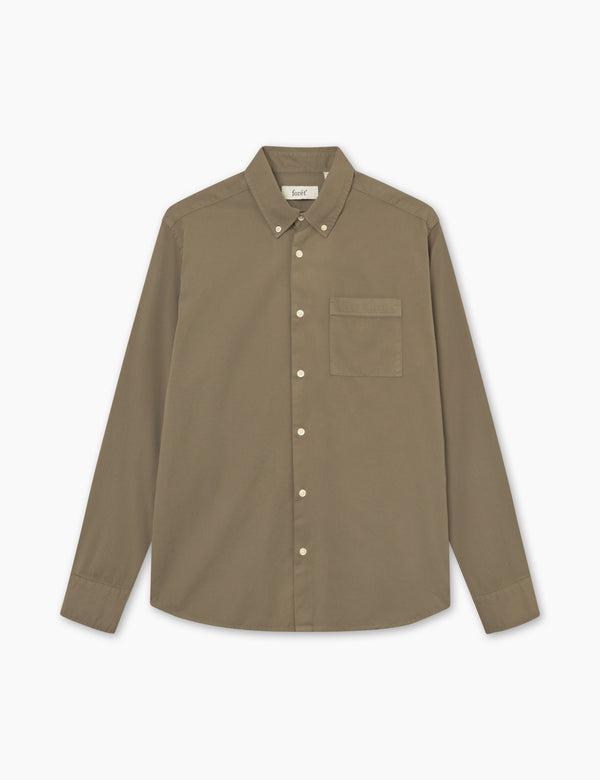 forét CAMP LIGHT TWILL SHIRT - DUSTY OLIVE
