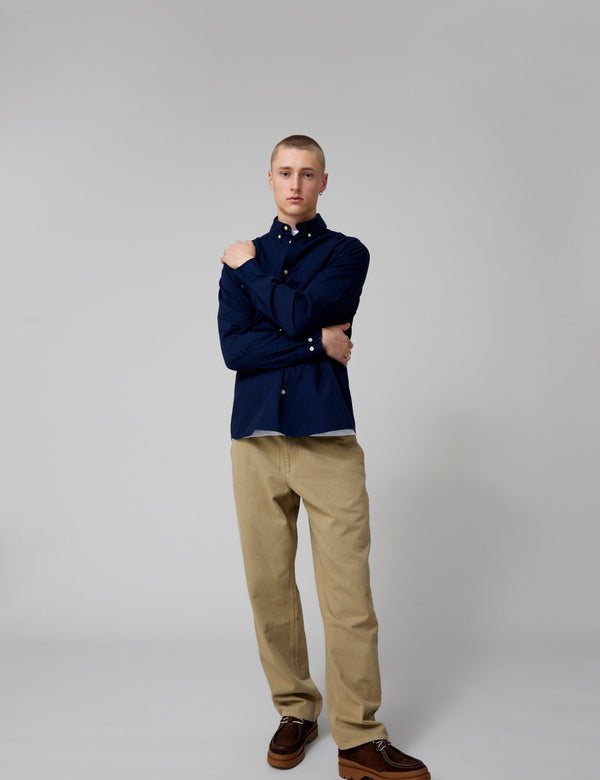 Forét CAMP LIGHT TWILL SHIRT - NAVY