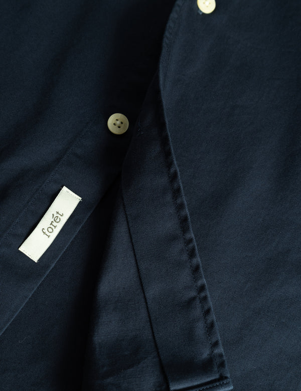 Forét CAMP LIGHT TWILL SHIRT - NAVY