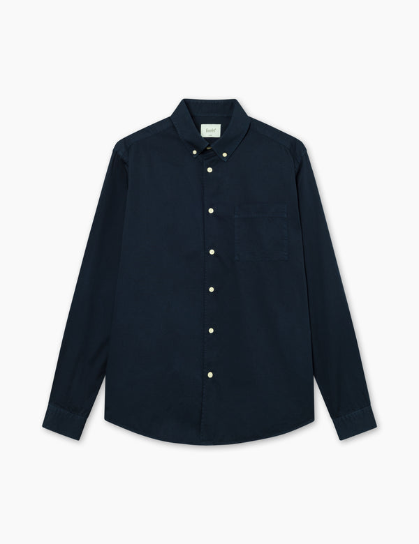 forét CAMP LIGHT TWILL SHIRT - NAVY