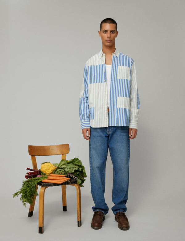 Forét CAMP PATCH SHIRT - LIGHT BLUE