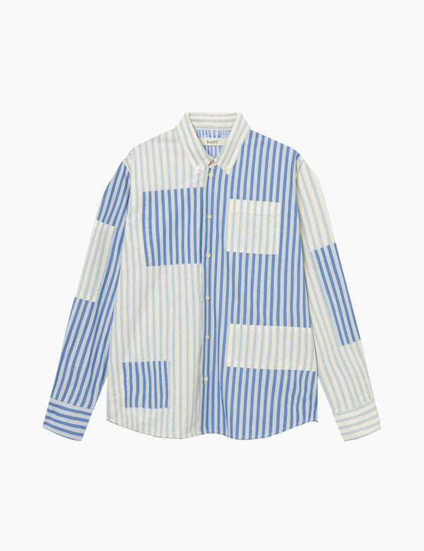 forét CAMP PATCH SHIRT - LIGHT BLUE