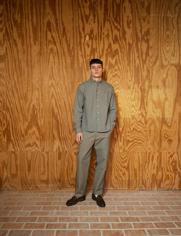 Forét CAMP SHIRT - BROWN CHECK