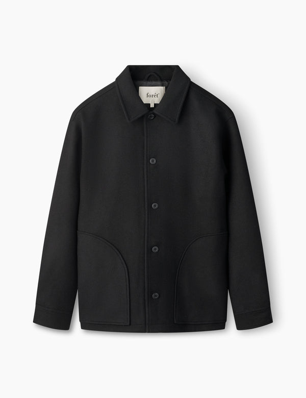 forét CAVE WOOL JACKET - BLACK