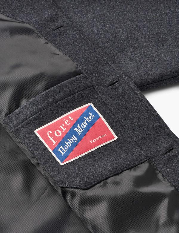 Forét CAVE WOOL JACKET - DARK GREY MELANGÉ