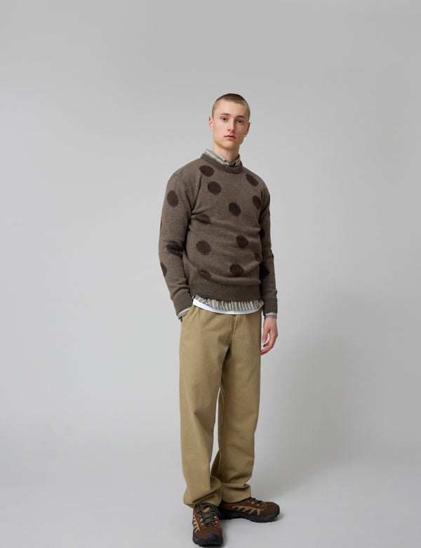 Forét CIRCLE JACQUARD KNIT - COLD BROWN
