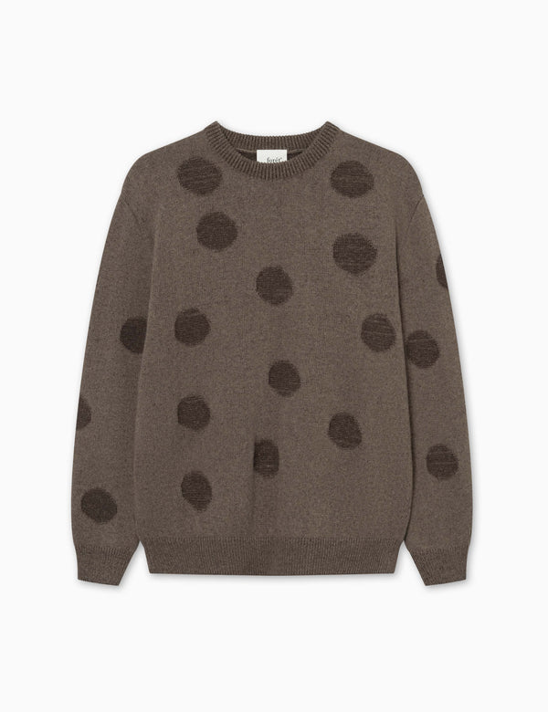 forét CIRCLE JACQUARD KNIT - COLD BROWN