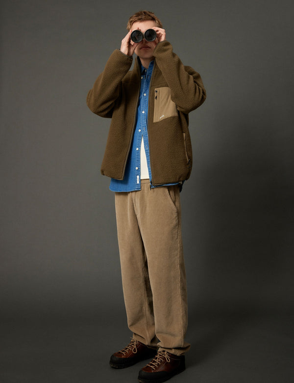 Forét CLAY CORDUROY PANTS - KHAKI