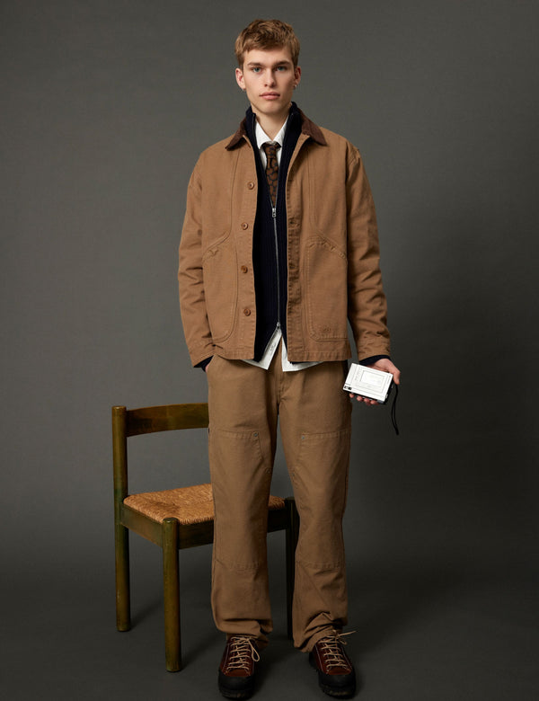 Forét CLAY DOUBLE KNEE PANTS - BURNT KHAKI