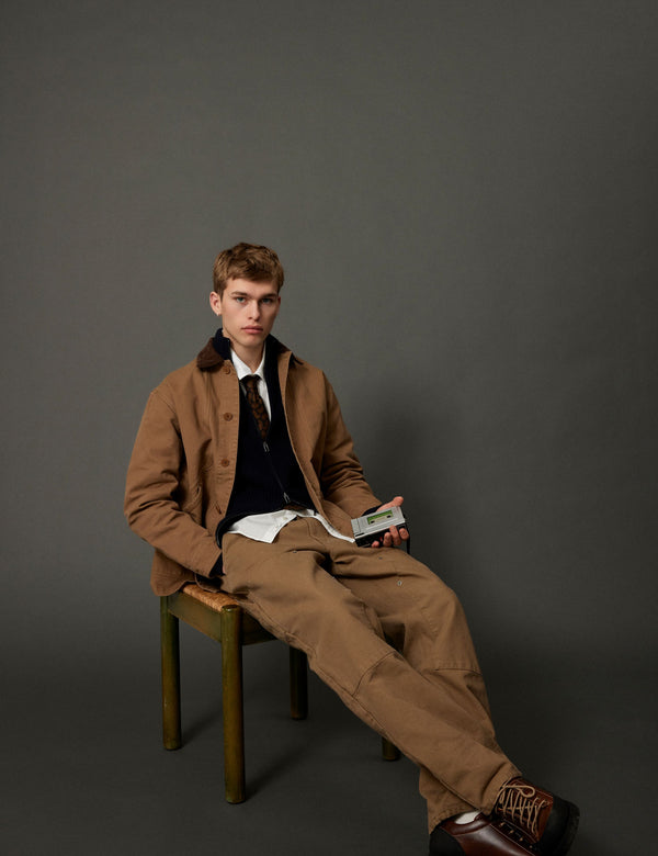 Forét CLAY DOUBLE KNEE PANTS - BURNT KHAKI