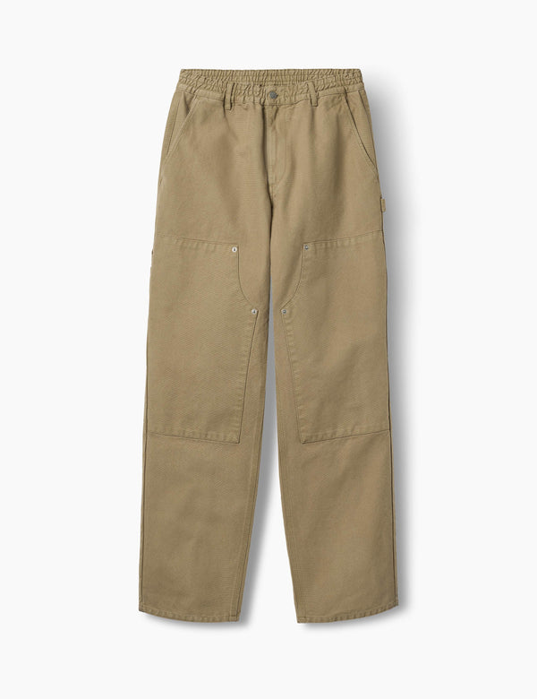 forét CLAY DOUBLE KNEE PANTS - BURNT KHAKI