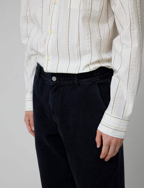 Forét CLAY PANTS - WASHED BLACK DENIM