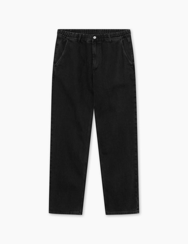 forét CLAY PANTS - WASHED BLACK DENIM