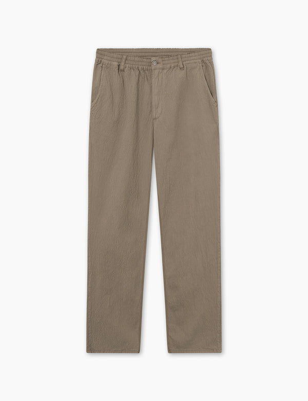 forét CLAY SEERSUCKER PANTS - TAUPE