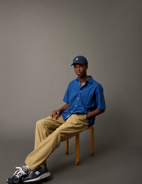 Forét COSMOS LINEN SHIRT - BLUE
