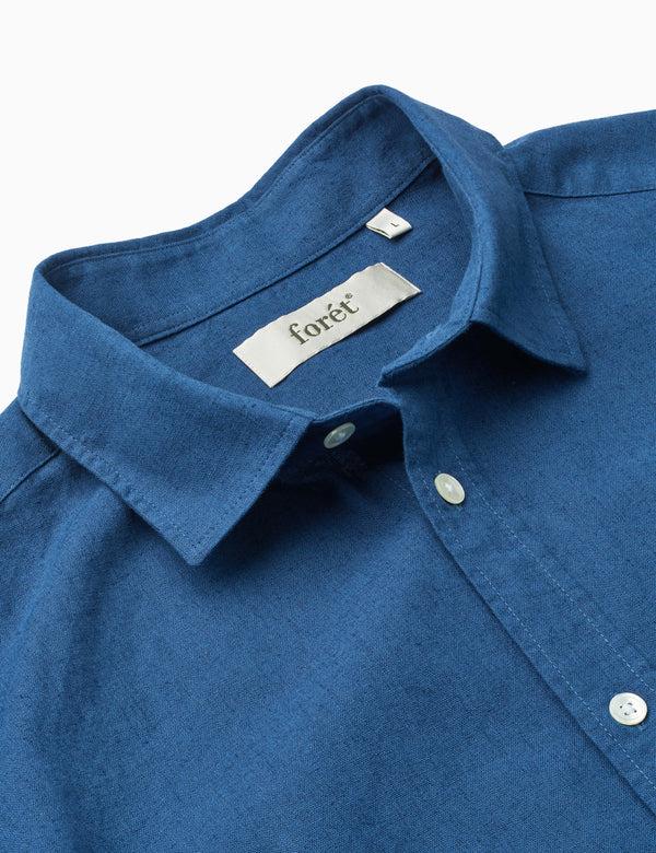 Forét COSMOS LINEN SHIRT - BLUE