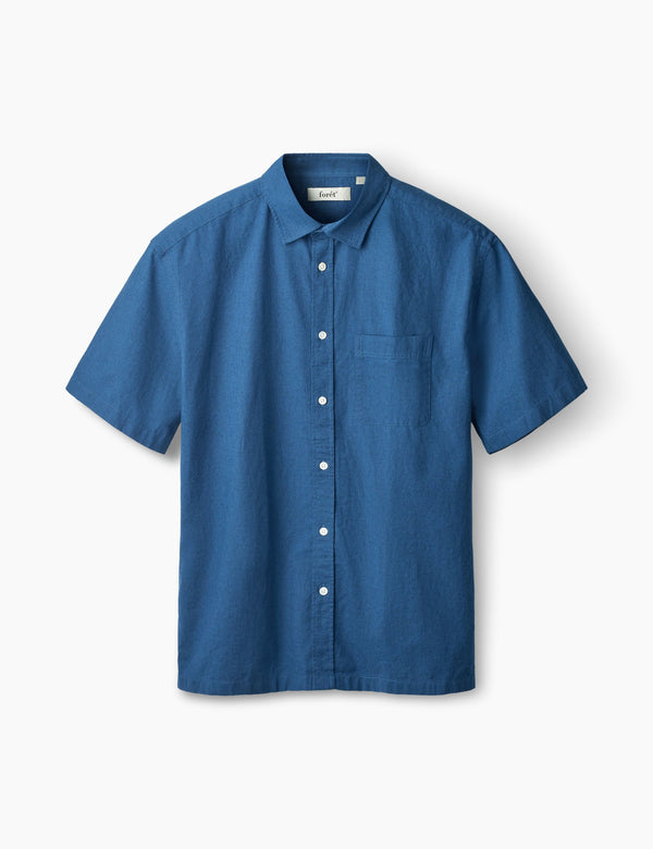 forét COSMOS LINEN SHIRT - BLUE