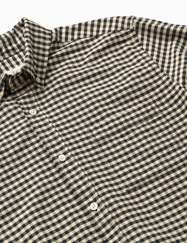 Forét CREEK BRUSHED CHECK SHIRT - BLACK/SAND