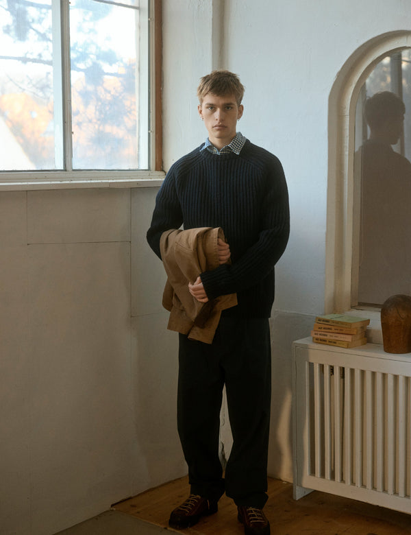 Forét CREEK BRUSHED CHECK SHIRT - BLUE/CLOUD