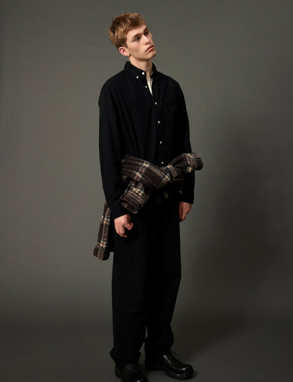 Forét CREEK FLANNEL SHIRT - BLACK