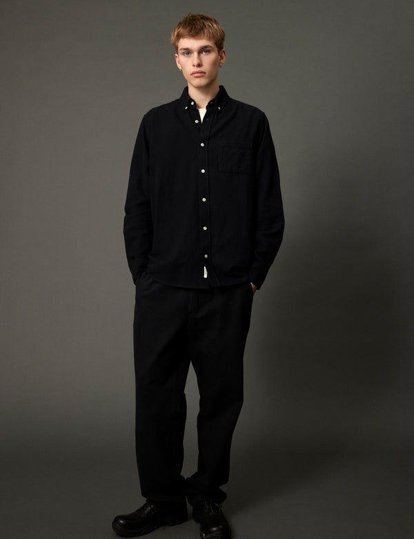Forét CREEK FLANNEL SHIRT - BLACK