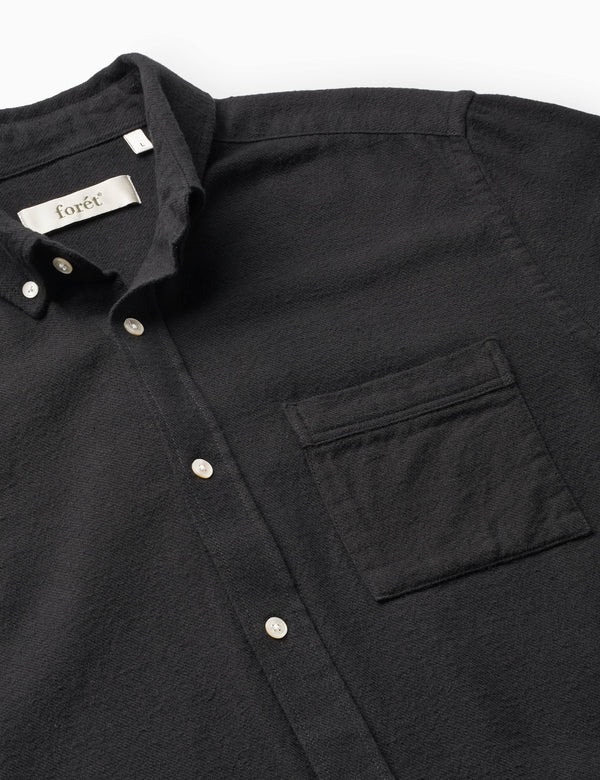 Forét CREEK FLANNEL SHIRT - BLACK