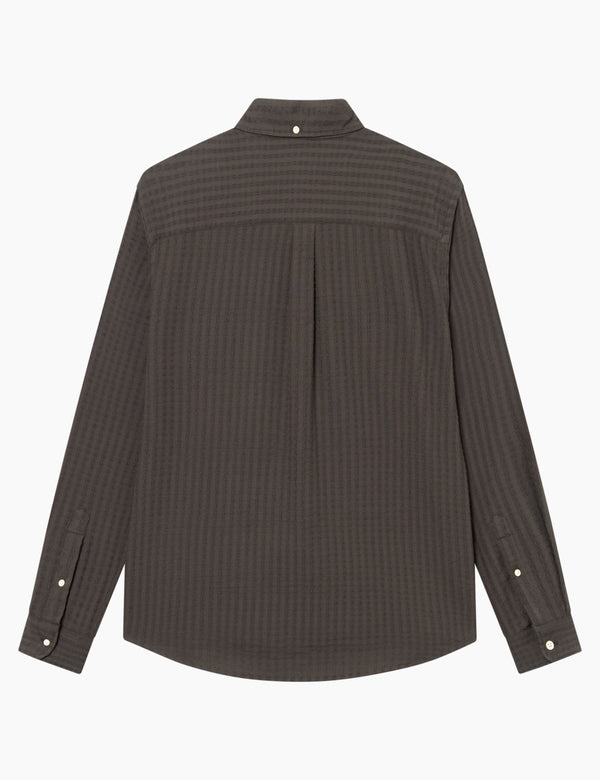 Forét DAWN JACQUARD SHIRT - COLD BROWN