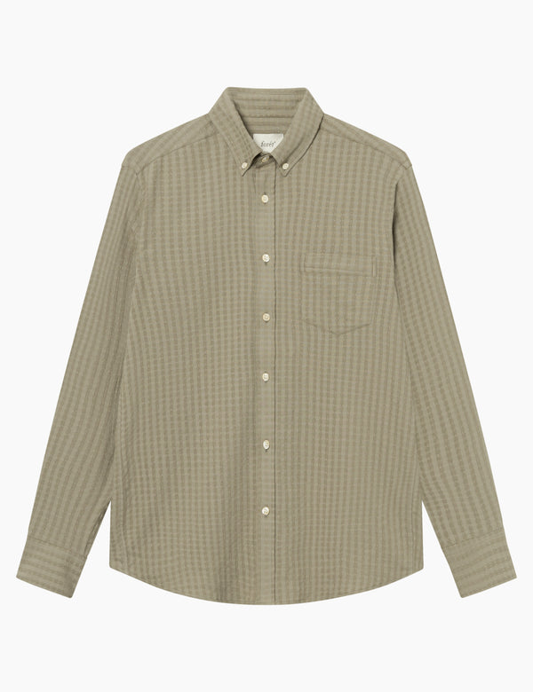 forét DAWN JACQUARD SHIRT - DUSTY OLIVE