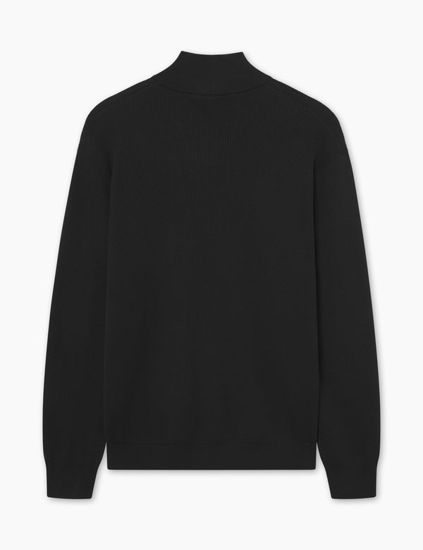 Forét DELTA RIB HALF ZIP - BLACK