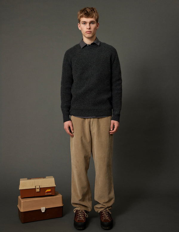 Forét DELTA WOOL KNIT - DARK GREY MELANGE