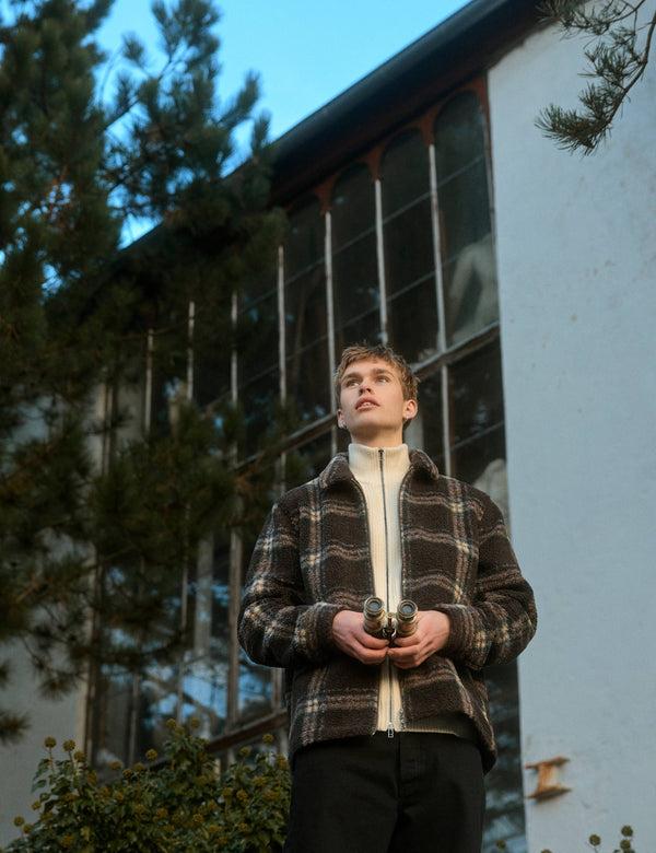 Forét DELTA WOOL ZIP KNIT - CLOUD