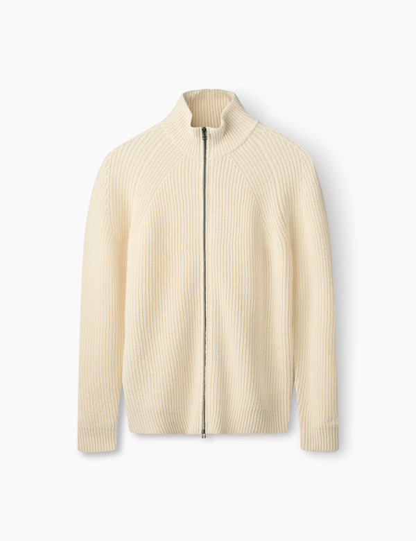 forét DELTA WOOL ZIP KNIT - CLOUD