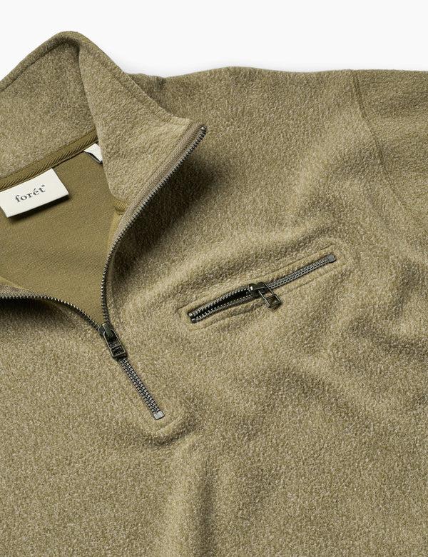 Forét ELM HALF ZIP SWEATSHIRT - ARMY