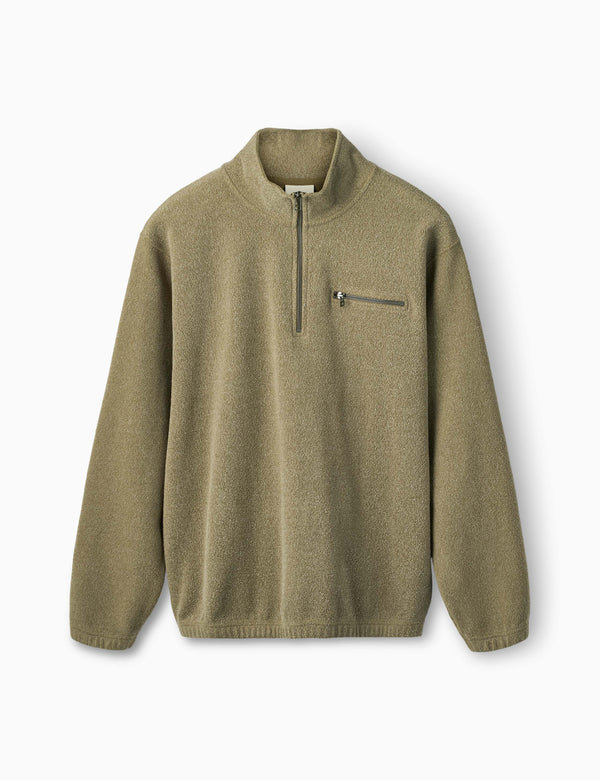 forét ELM HALF ZIP SWEATSHIRT - ARMY