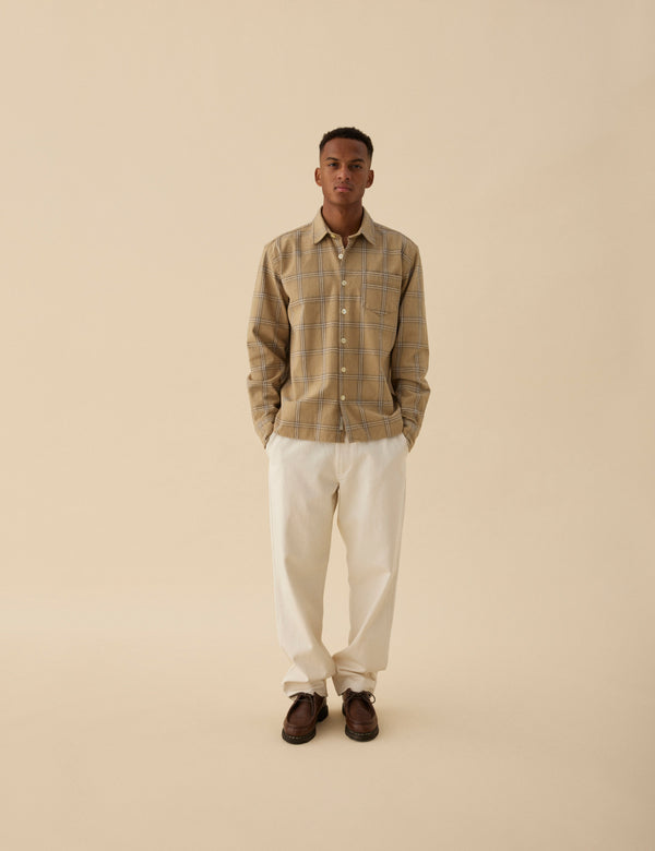 Forét FABLE CHECK SHIRT - KHAKI CHECK