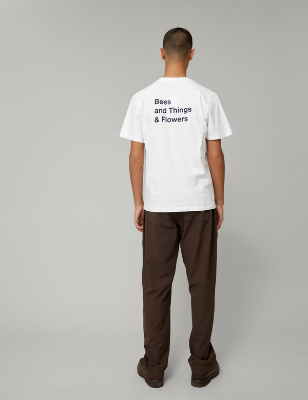 Forét FARM T-SHIRT - WHITE/NAVY